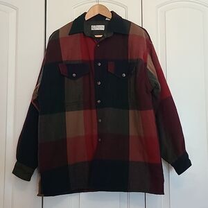 Players Van Heusen Men's Multi Colored Flannel Color Block Shirt Jacket Size M